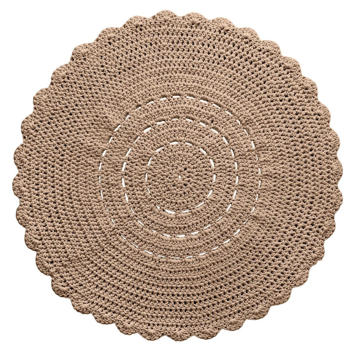 Crochet doily rug | CARAMEL - Zuri House
