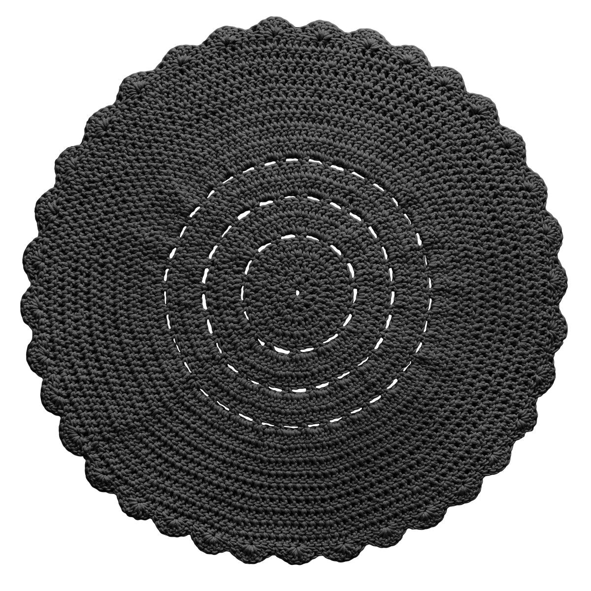 Crochet doily rug | CHARCOAL - Zuri House