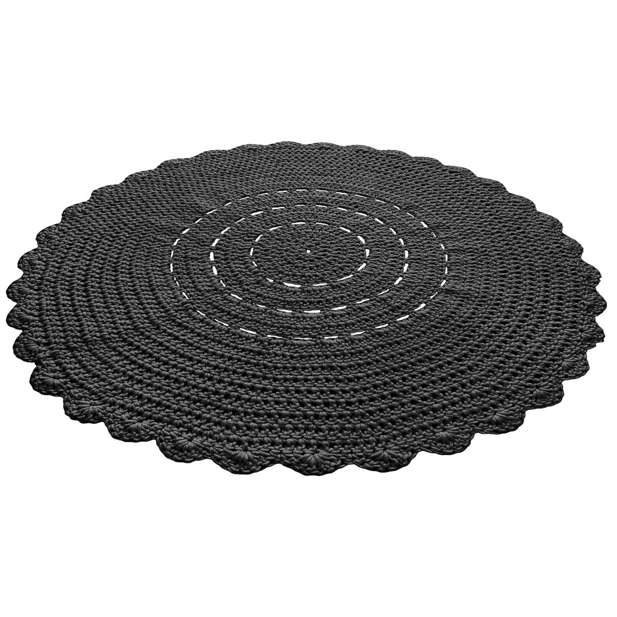 Crochet doily rug | CHARCOAL - Zuri House