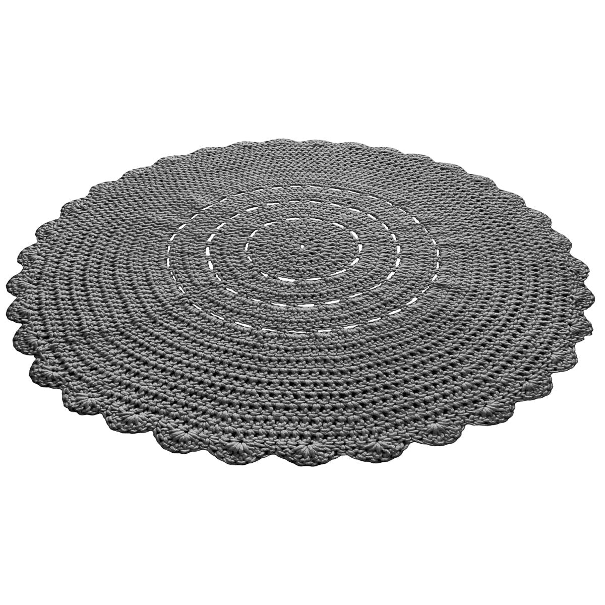 Crochet doily rug | DARK GREY - Zuri House