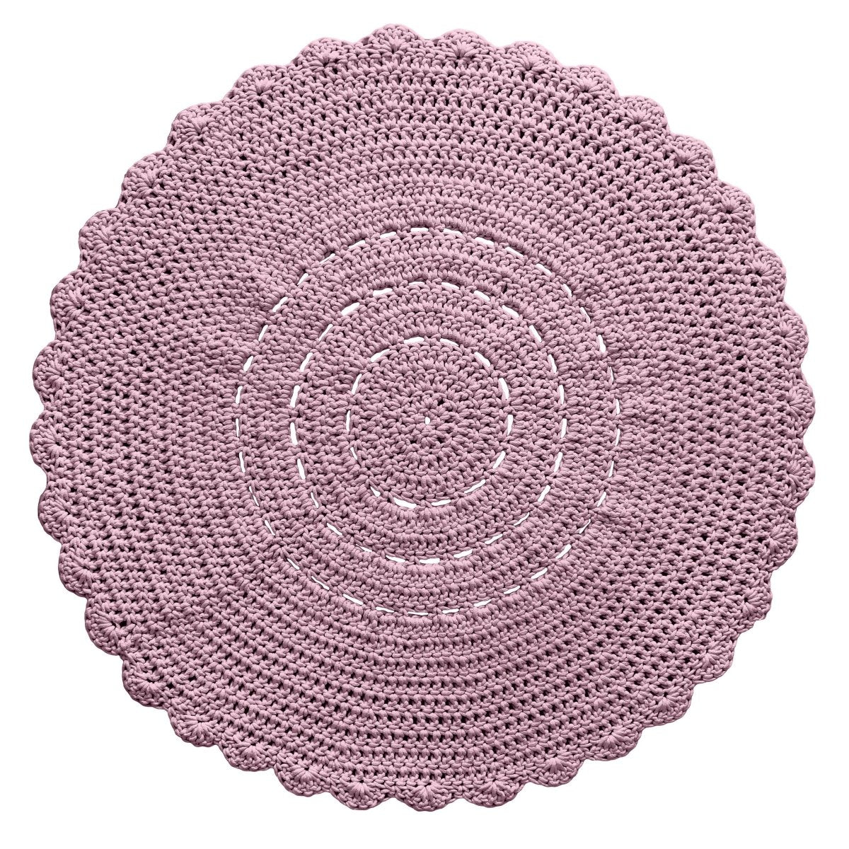 Crochet doily rug | DUSTY ROSE - Zuri House