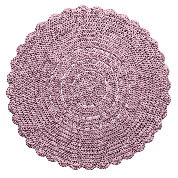 Crochet doily rug | DUSTY ROSE - Zuri House