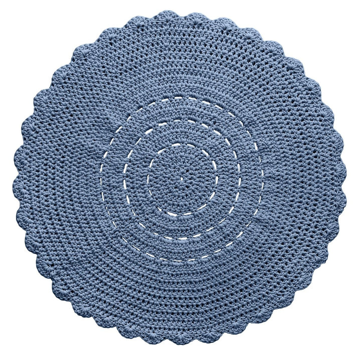 Crochet doily rug | LIGHT DENIM - Zuri House