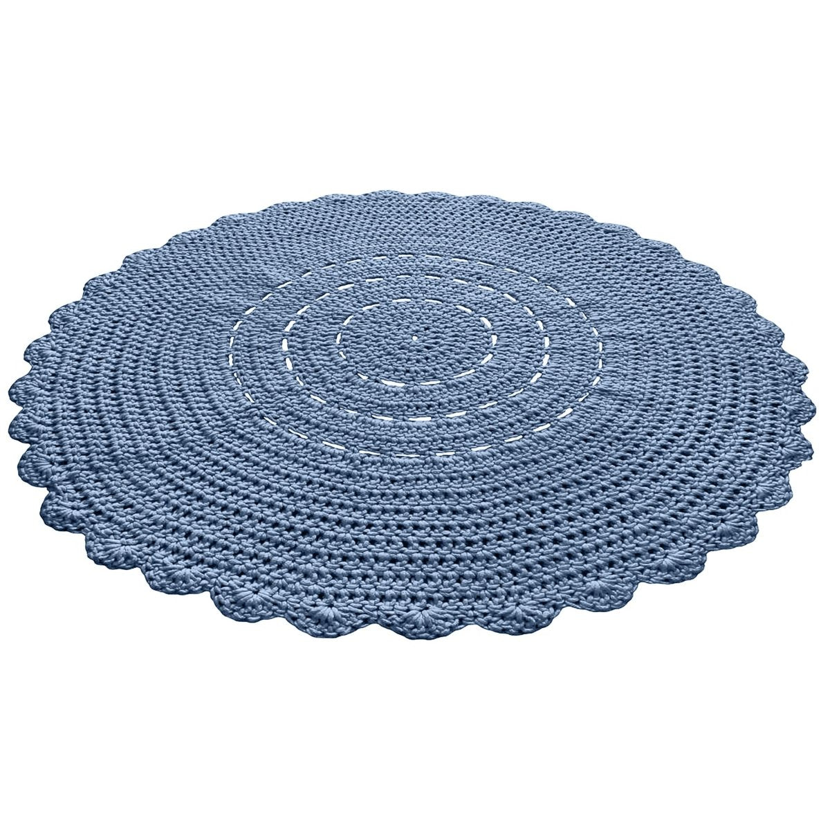 Crochet doily rug | LIGHT DENIM - Zuri House