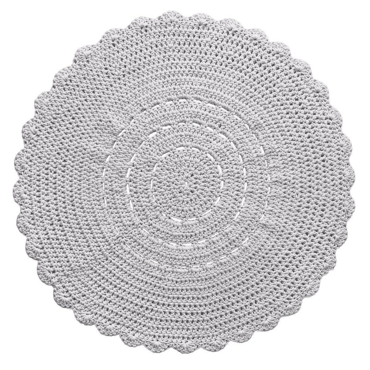 Crochet doily rug | LIGHT GREY - Zuri House