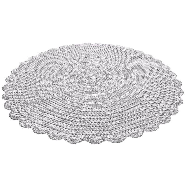 Crochet doily rug | LIGHT GREY - Zuri House