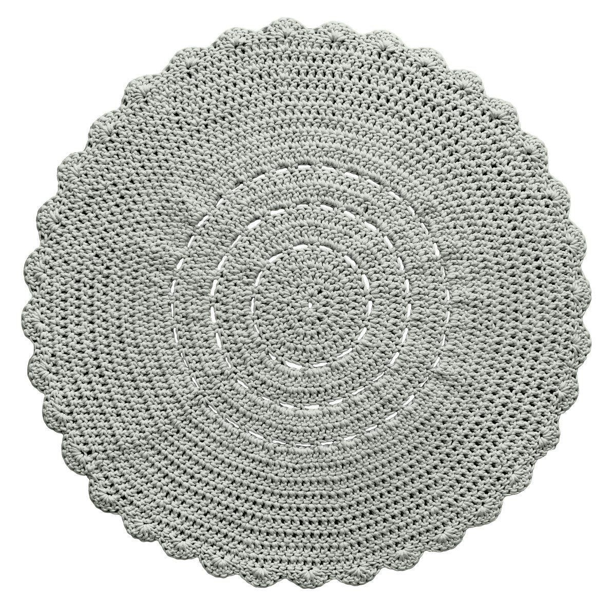 Crochet doily rug | LIGHT OLIVE - Zuri House