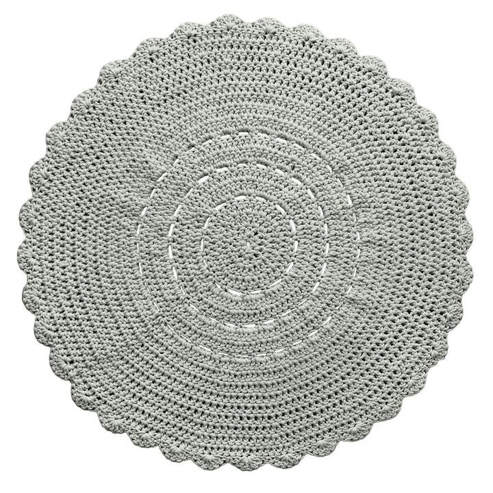 Crochet doily rug | LIGHT OLIVE - Zuri House