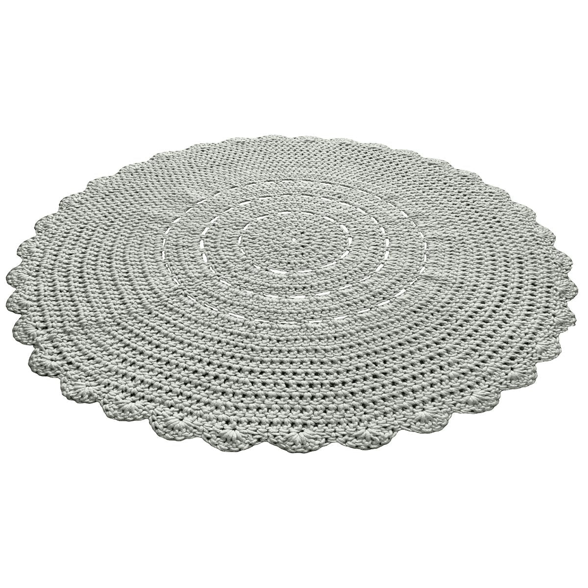 Crochet doily rug | LIGHT OLIVE - Zuri House