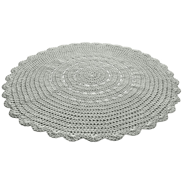 Crochet doily rug | LIGHT OLIVE - Zuri House