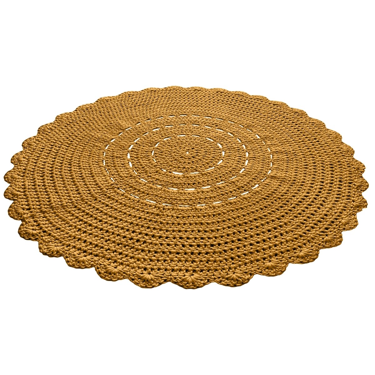 Crochet doily rug | MUSTARD - Zuri House