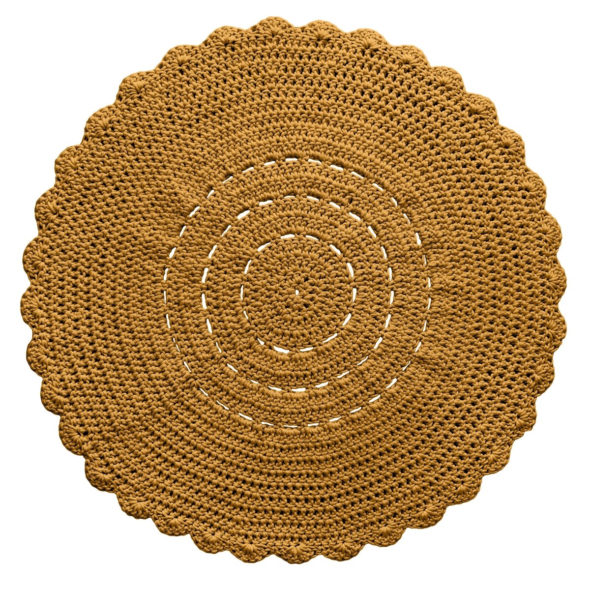 Crochet doily rug | MUSTARD - Zuri House