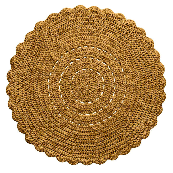 Crochet doily rug | MUSTARD - Zuri House