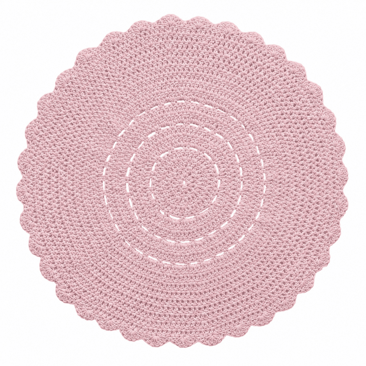 Crochet doily rug | POWDER PINK - Zuri House