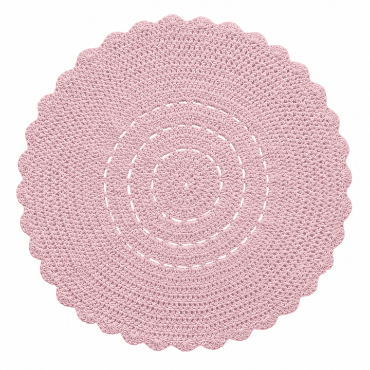 Crochet doily rug | POWDER PINK - Zuri House