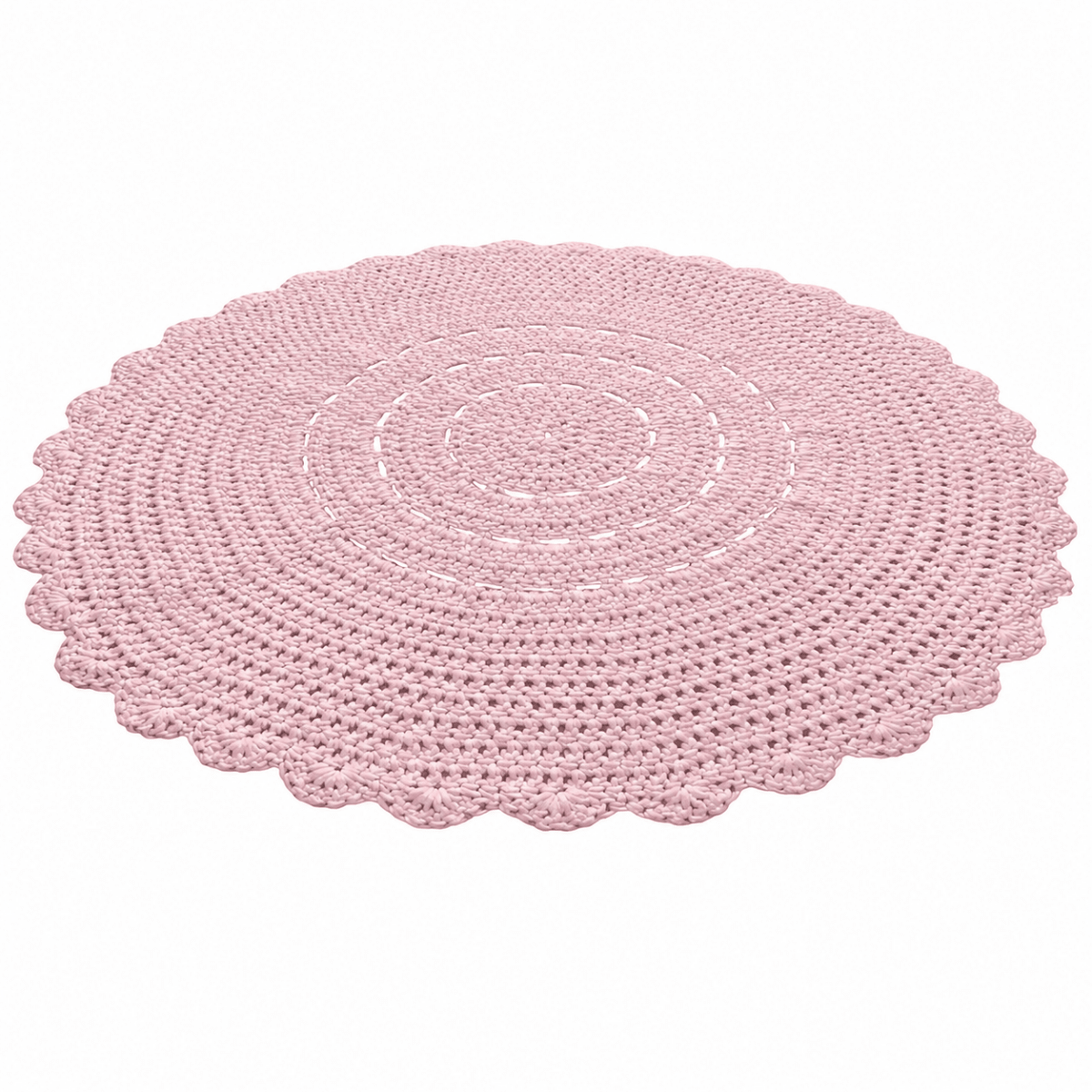 Crochet doily rug | POWDER PINK - Zuri House
