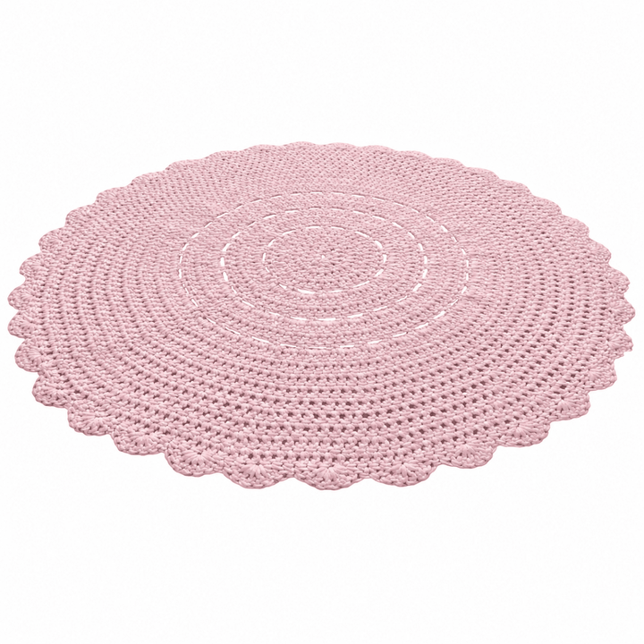 Crochet doily rug | POWDER PINK - Zuri House