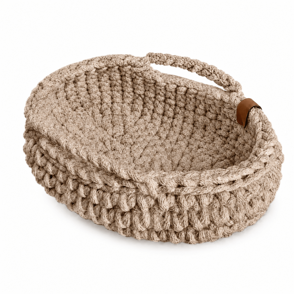 Crochet Doll Basket with Handles | CARAMEL - Zuri House