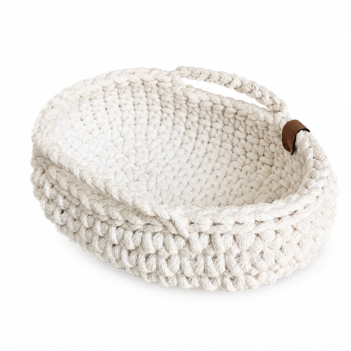 Crochet Doll Basket with Handles | IVORY - Zuri House
