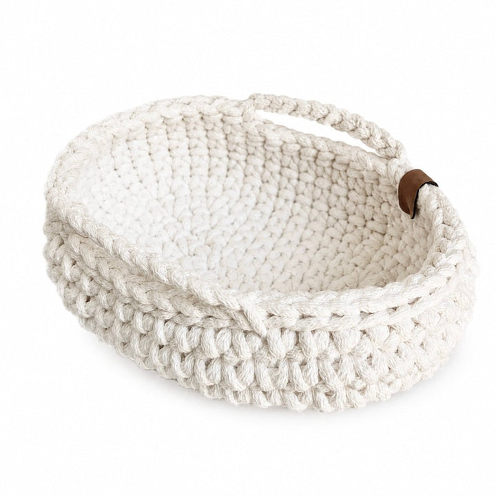 Crochet Doll Basket with Handles | IVORY - Zuri House