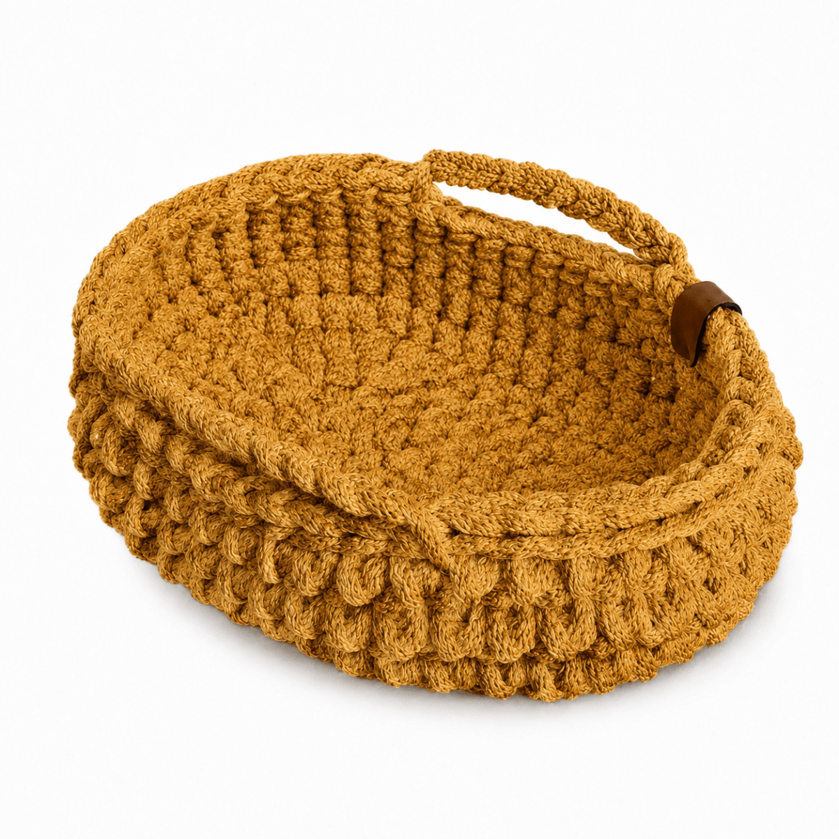 Crochet Doll Basket with Handles | MUSTARD - Zuri House