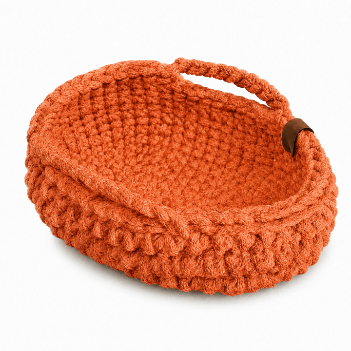 Crochet Doll Basket with Handles | PUMPKIN - Zuri House