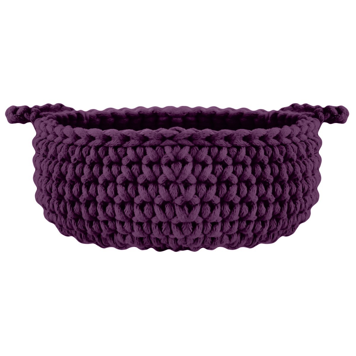 Crochet flat basket, Small | AUBERGINE - Zuri House