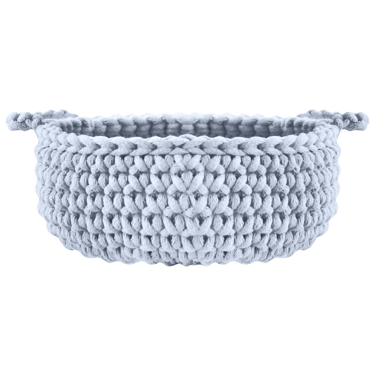 Crochet flat basket, Small | BABY BLUE - Zuri House