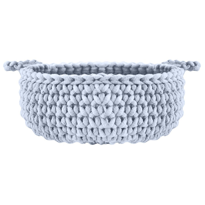 Crochet flat basket, Small | BABY BLUE - Zuri House