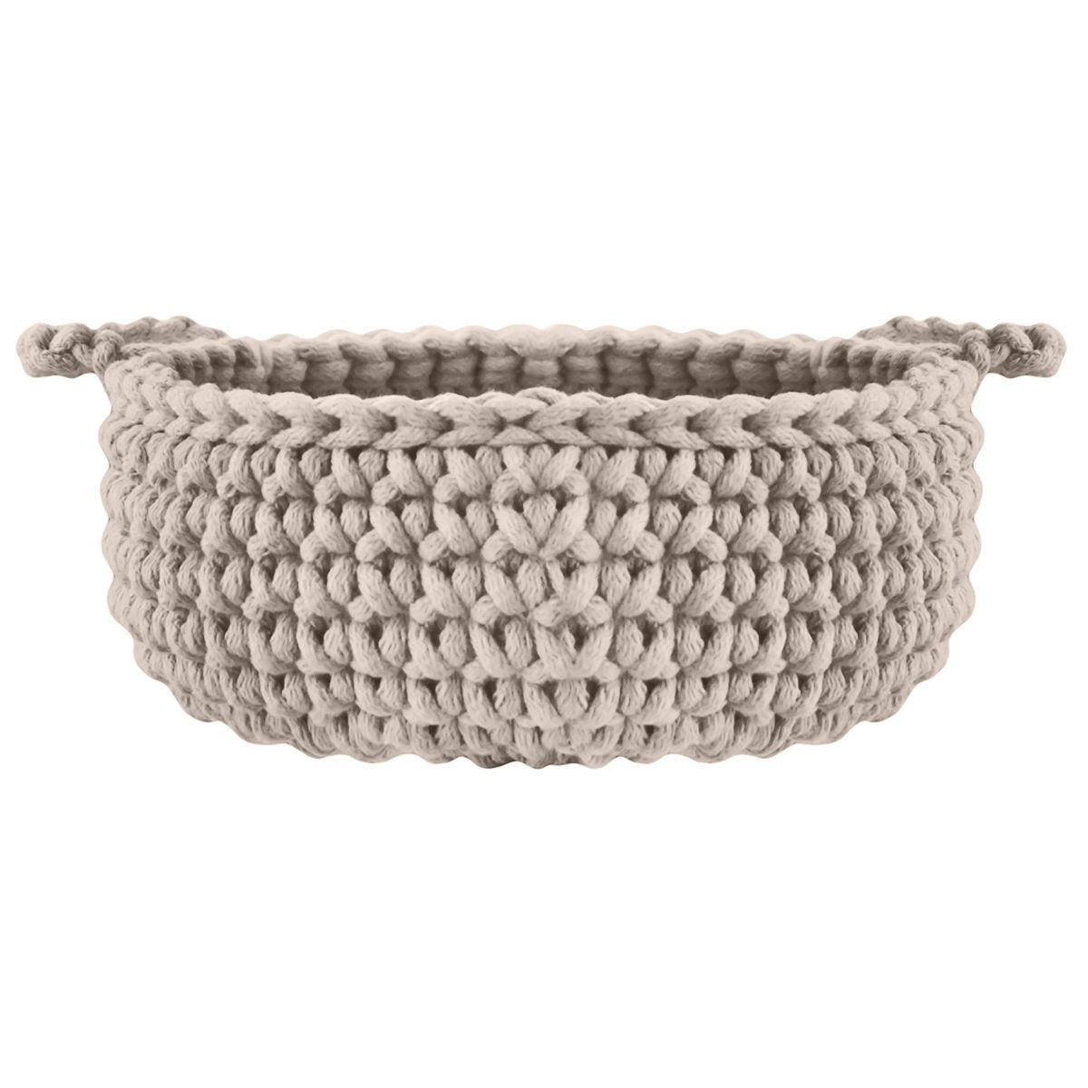 Crochet flat basket, Small | BEIGE - Zuri House