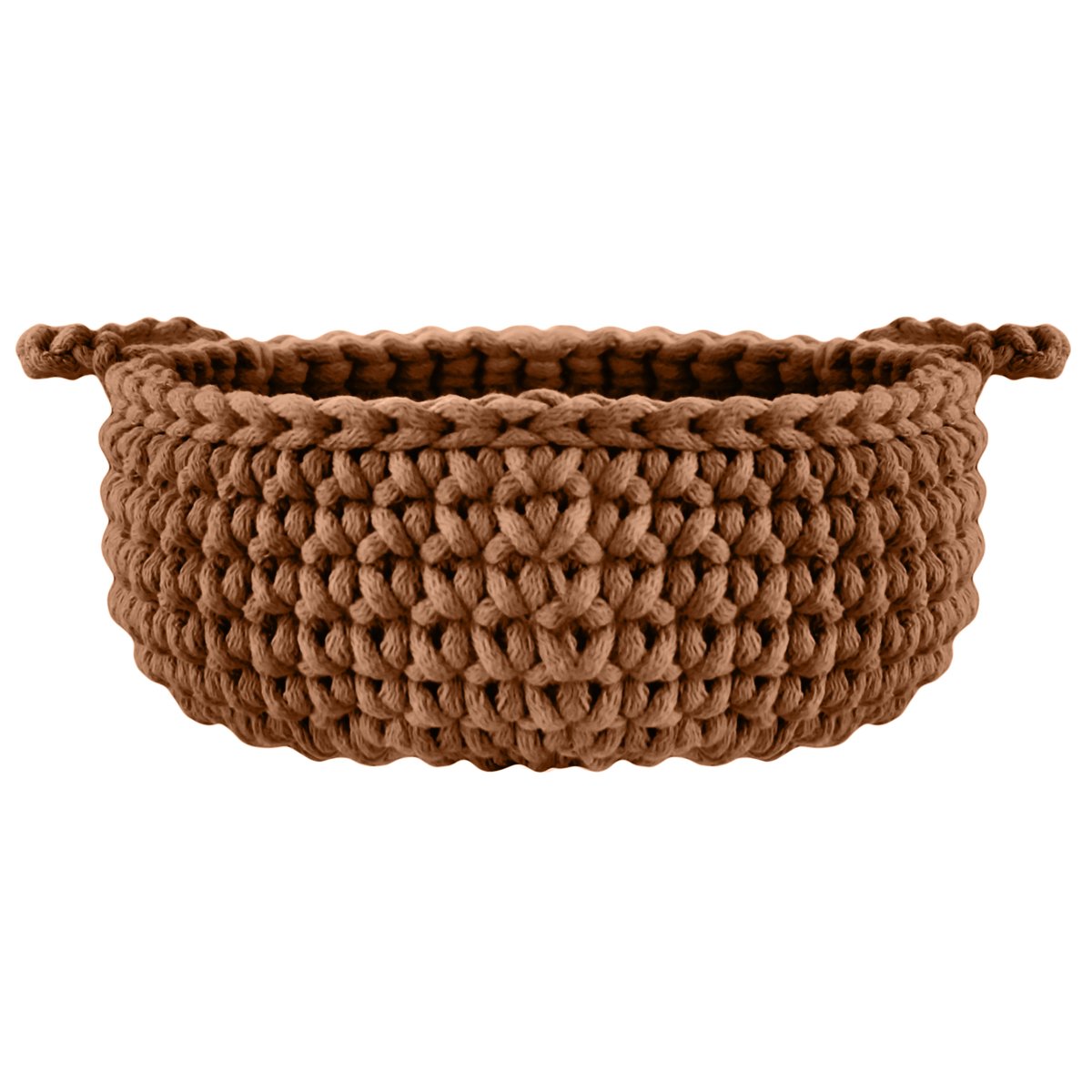 Crochet flat basket, Small | CINNAMON - Zuri House