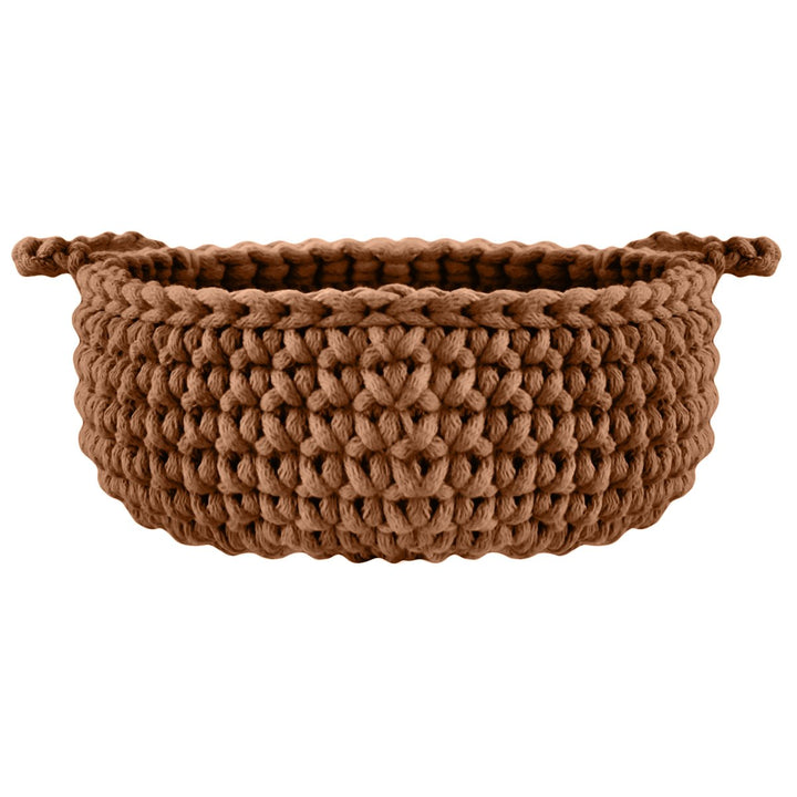 Crochet flat basket, Small | CINNAMON - Zuri House