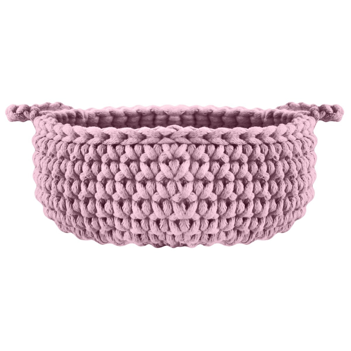 Crochet flat basket, Small | DUSTY ROSE - Zuri House