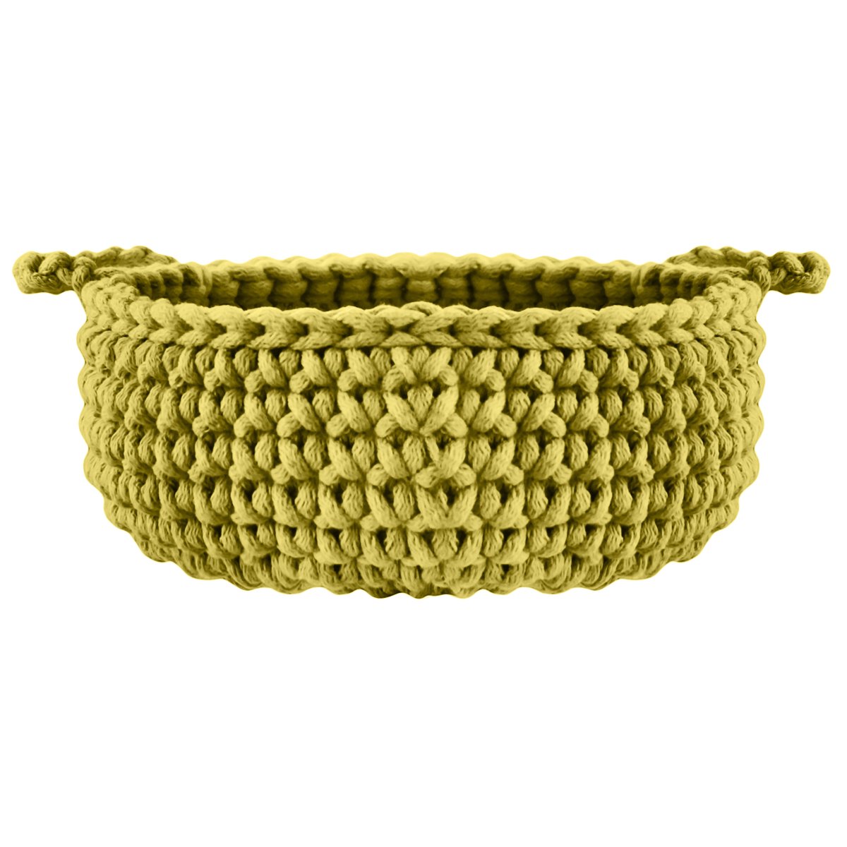 Crochet flat basket, Small | GOLDEN KIWI - Zuri House