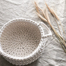 Crochet flat basket, Small | IVORY - Zuri House