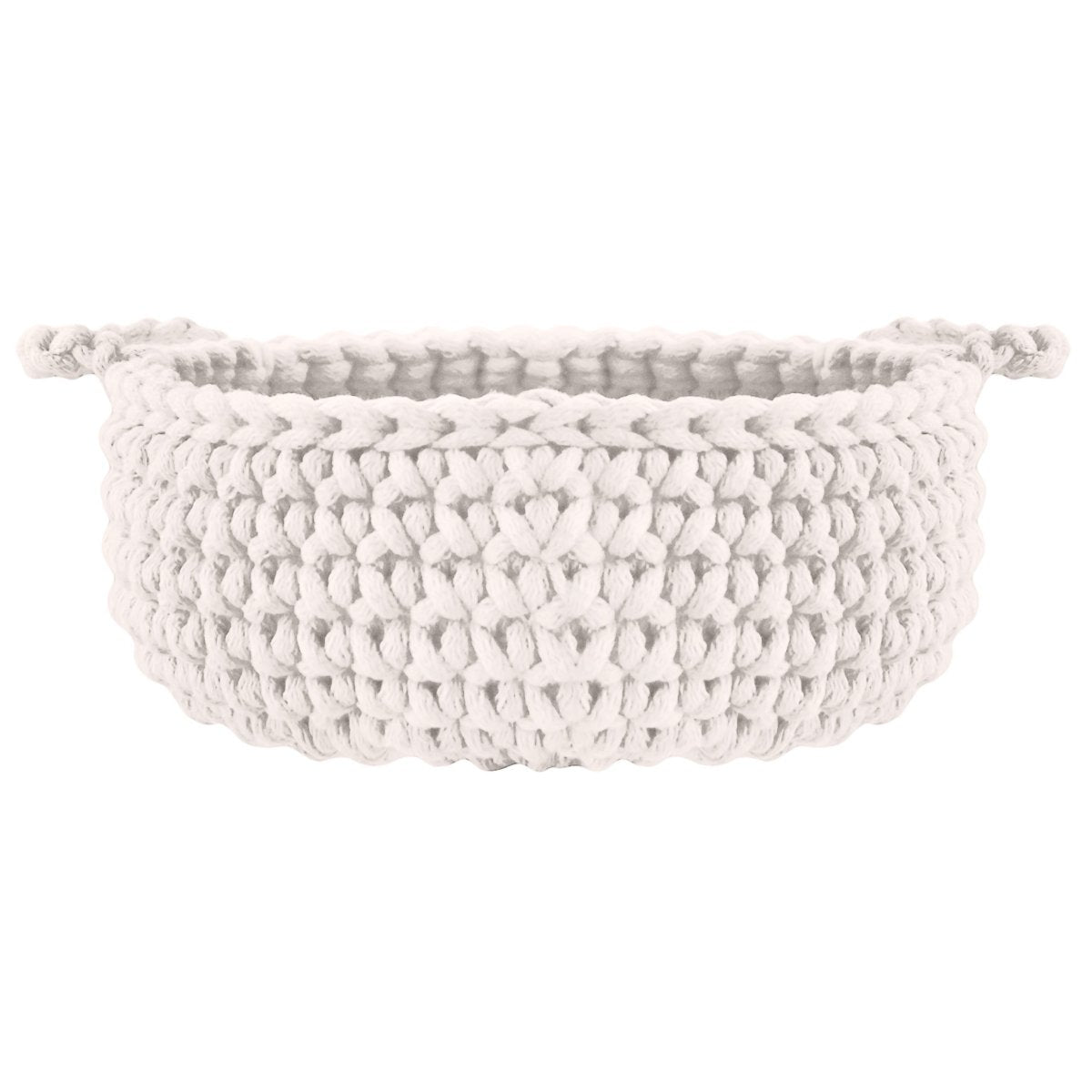 Crochet flat basket, Small | IVORY - Zuri House