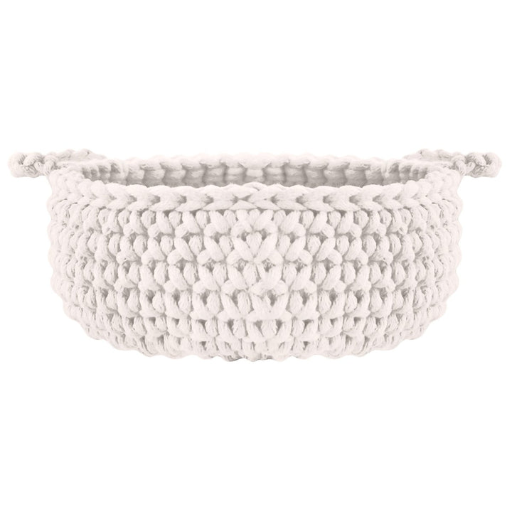 Crochet flat basket, Small | IVORY - Zuri House