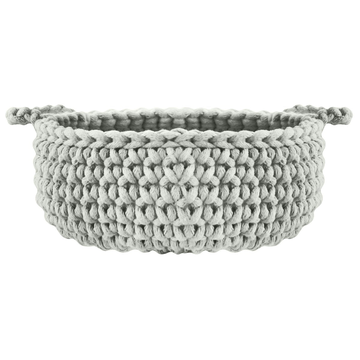 Crochet flat basket, Small | LIGHT OLIVE - Zuri House