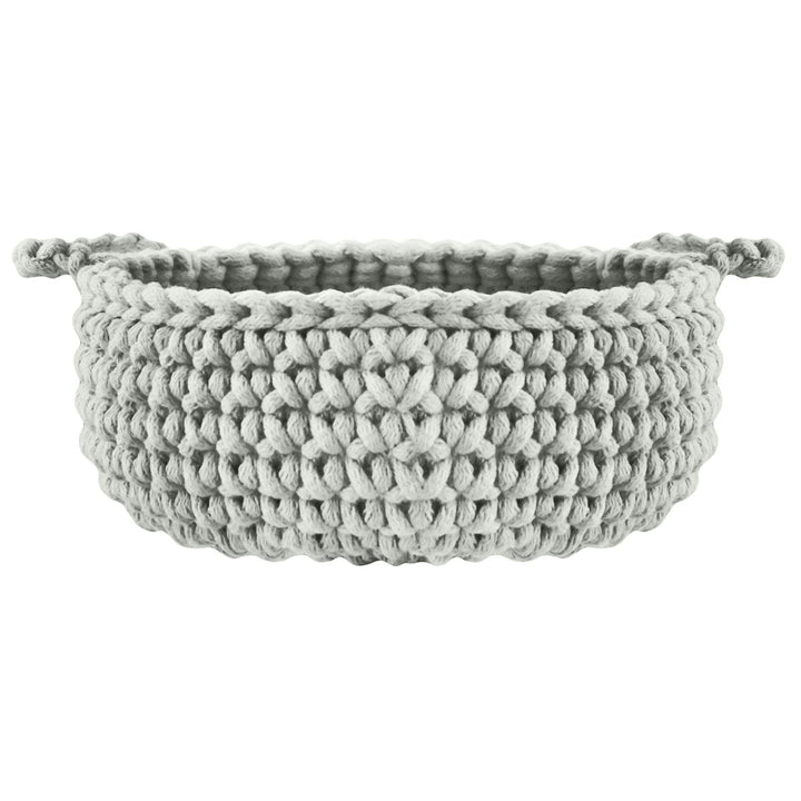 Crochet flat basket, Small | LIGHT OLIVE - Zuri House