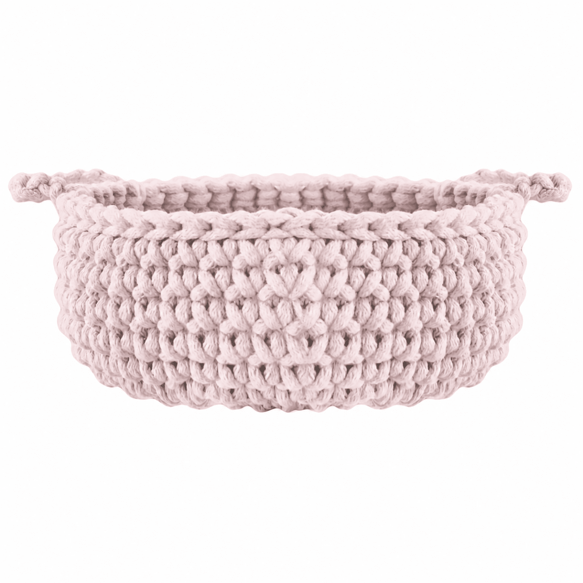 Crochet flat basket, Small | PALE PINK - Zuri House