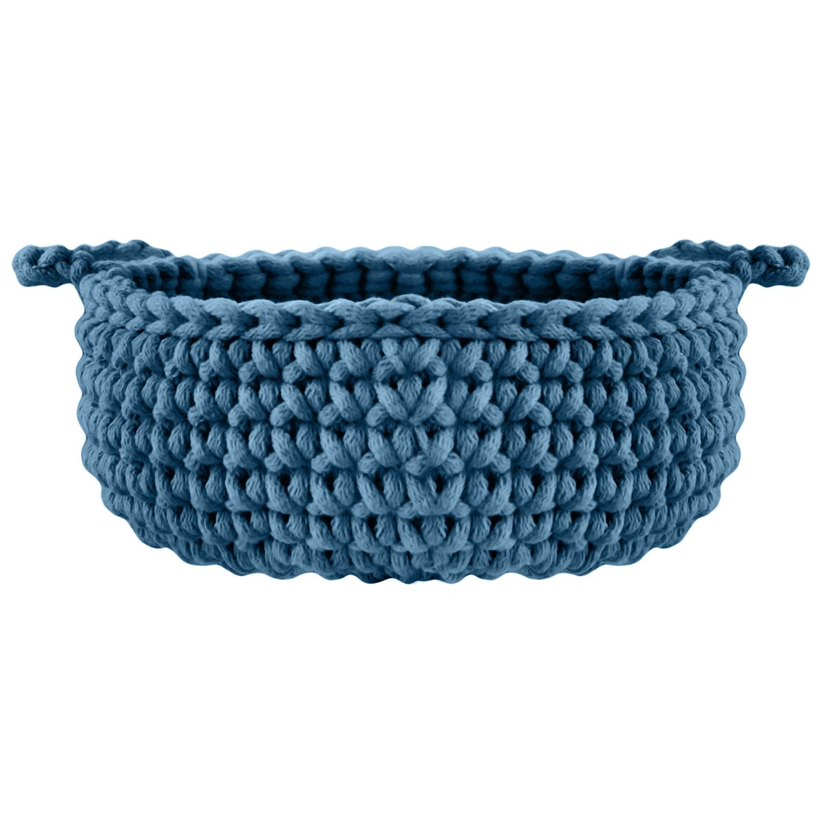 Crochet flat basket, Small | PETROL - Zuri House