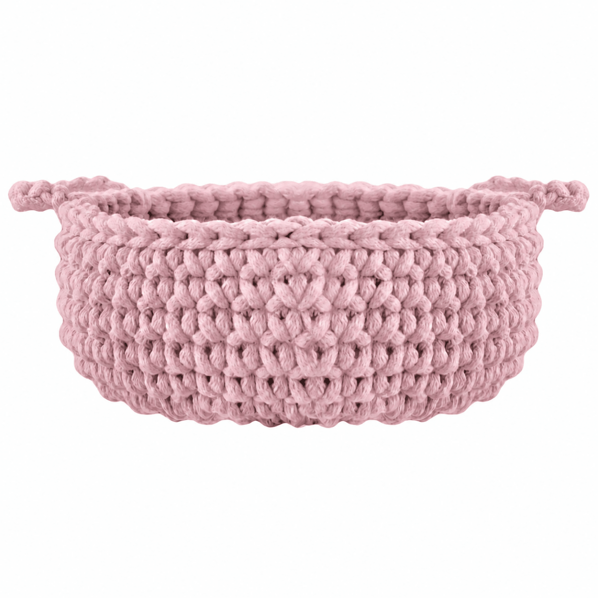 Crochet flat basket, Small | POWDER PINK - Zuri House