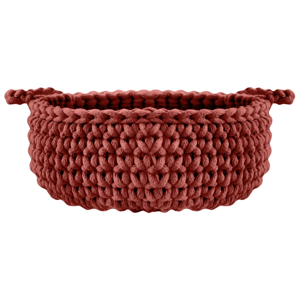 Crochet flat basket, Small | TERRACOTTA - Zuri House