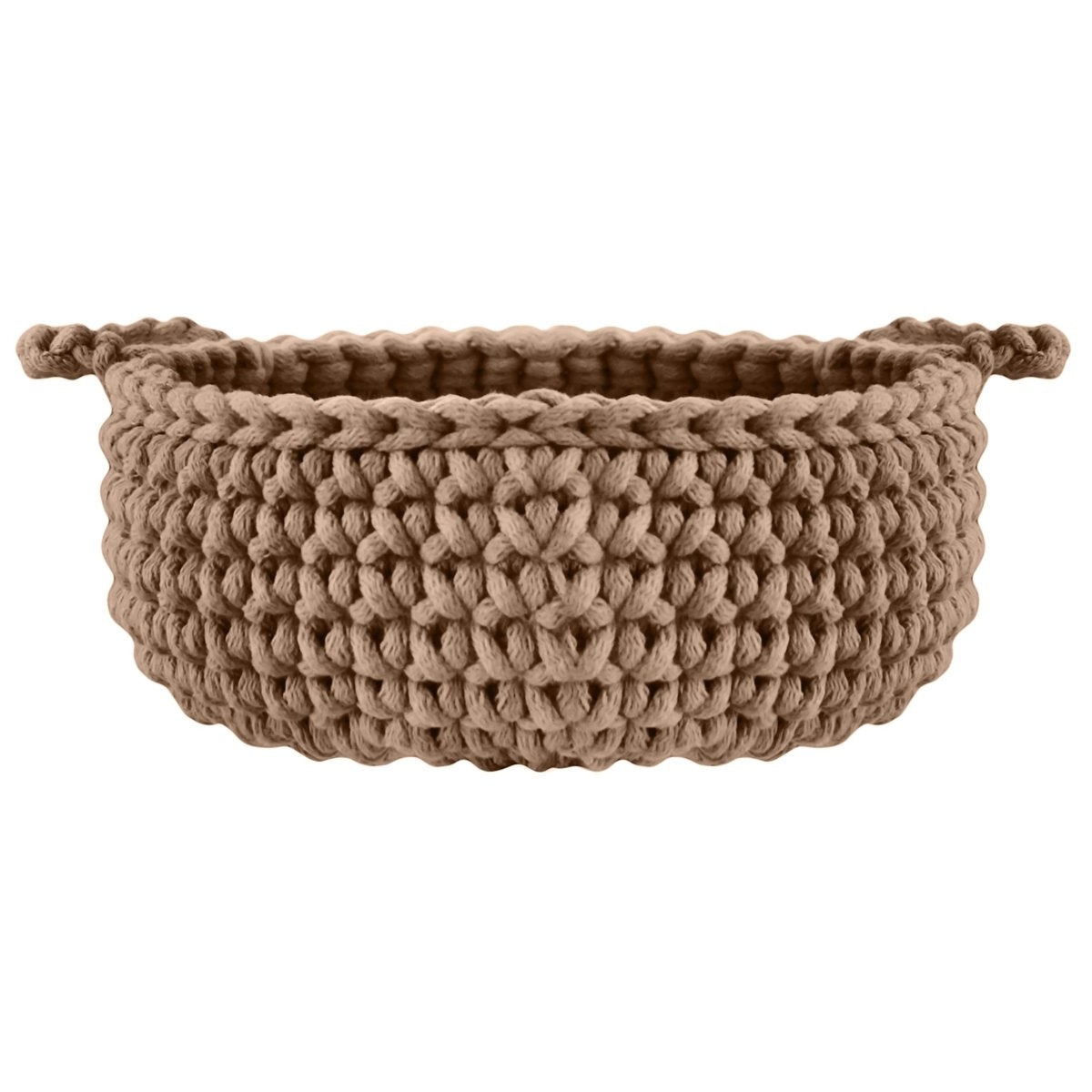 Crochet flat basket, Small | TOFFEE - Zuri House