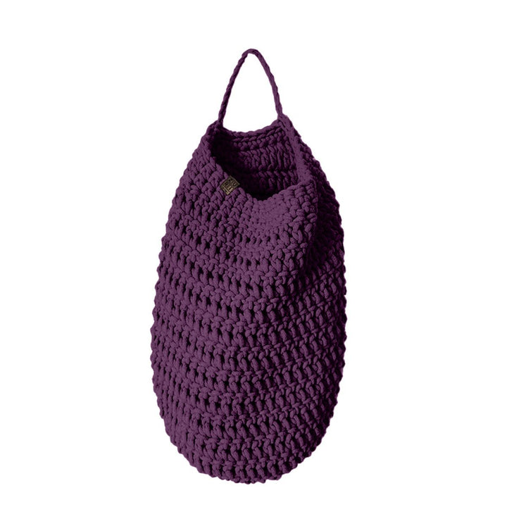 Crochet hanging bag, Large | AUBERGINE - Zuri House