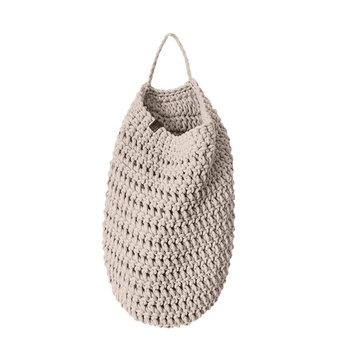 Crochet hanging bag, Large | BEIGE - Zuri House