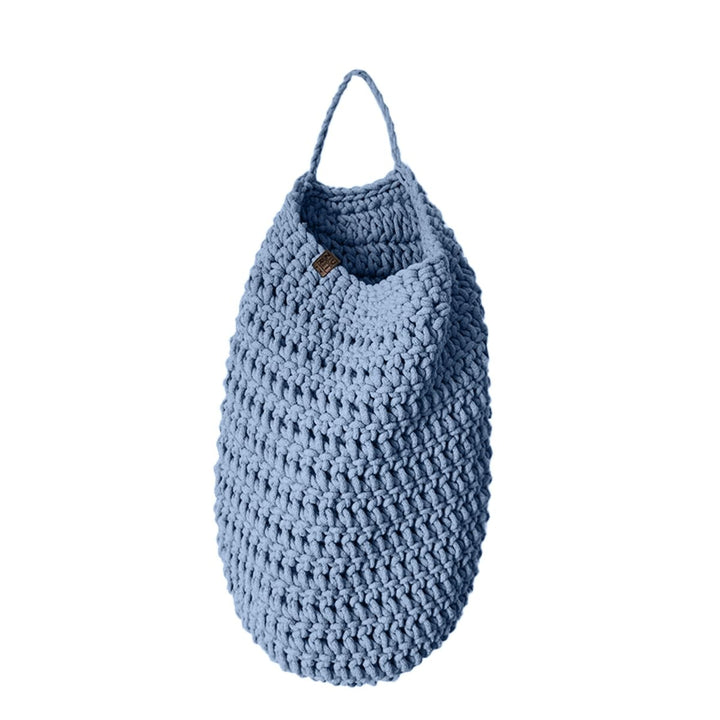 Crochet hanging bag, Large | LIGHT DENIM - Zuri House