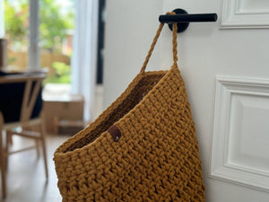 Crochet hanging bag, Large | MUSTARD - Zuri House