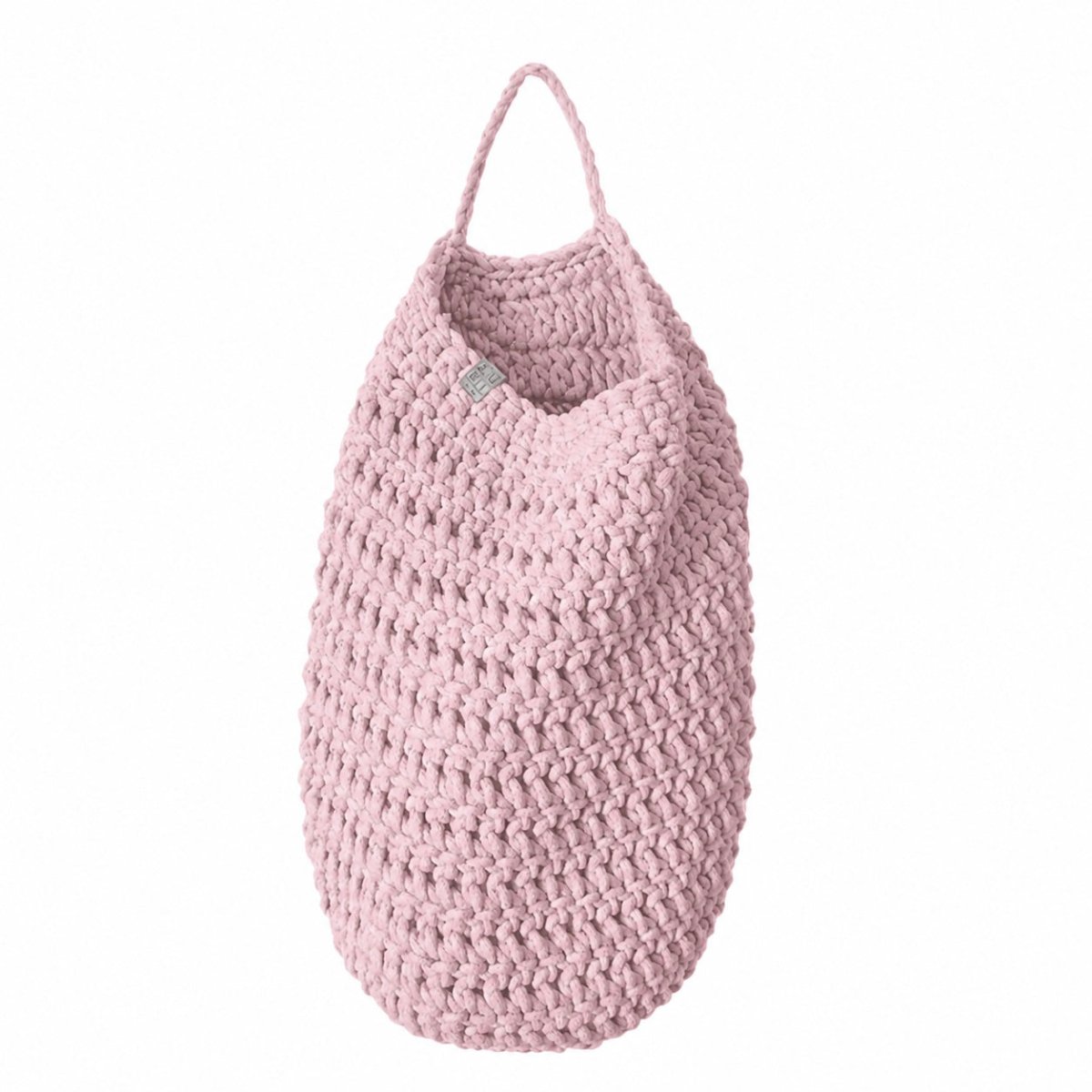 Crochet hanging bag, Large | POWDER PINK - Zuri House