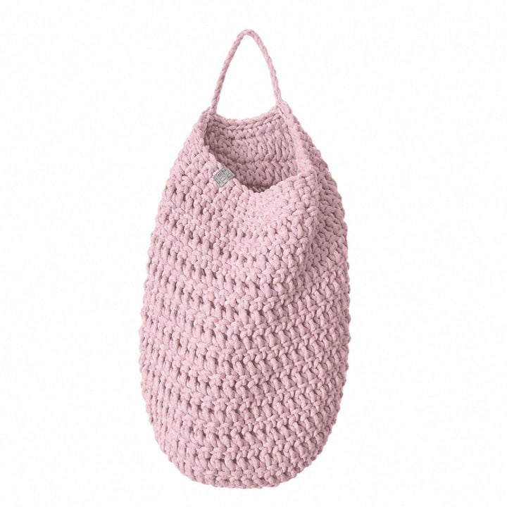 Crochet hanging bag, Large | POWDER PINK - Zuri House
